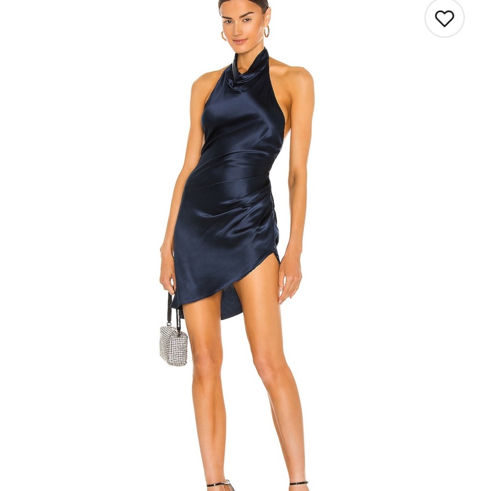 Amanda Uprichard Navy Blue Backless Dress